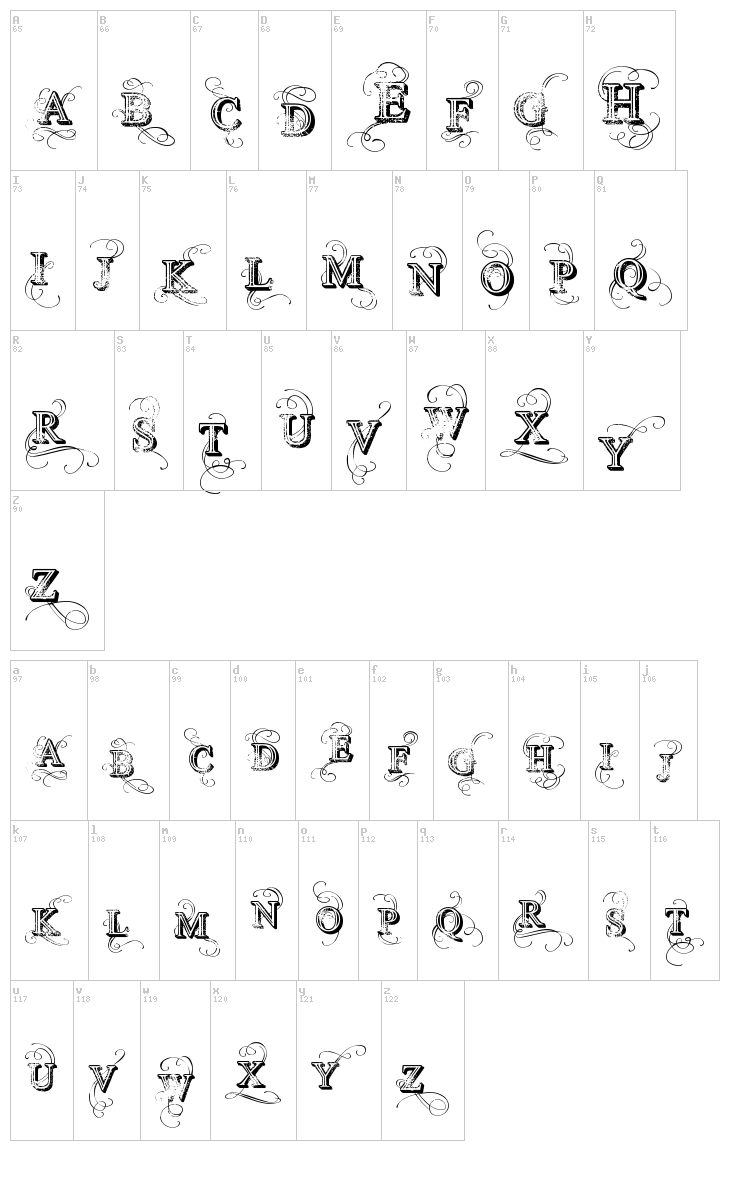 Vtks Simplex Beauty font map
